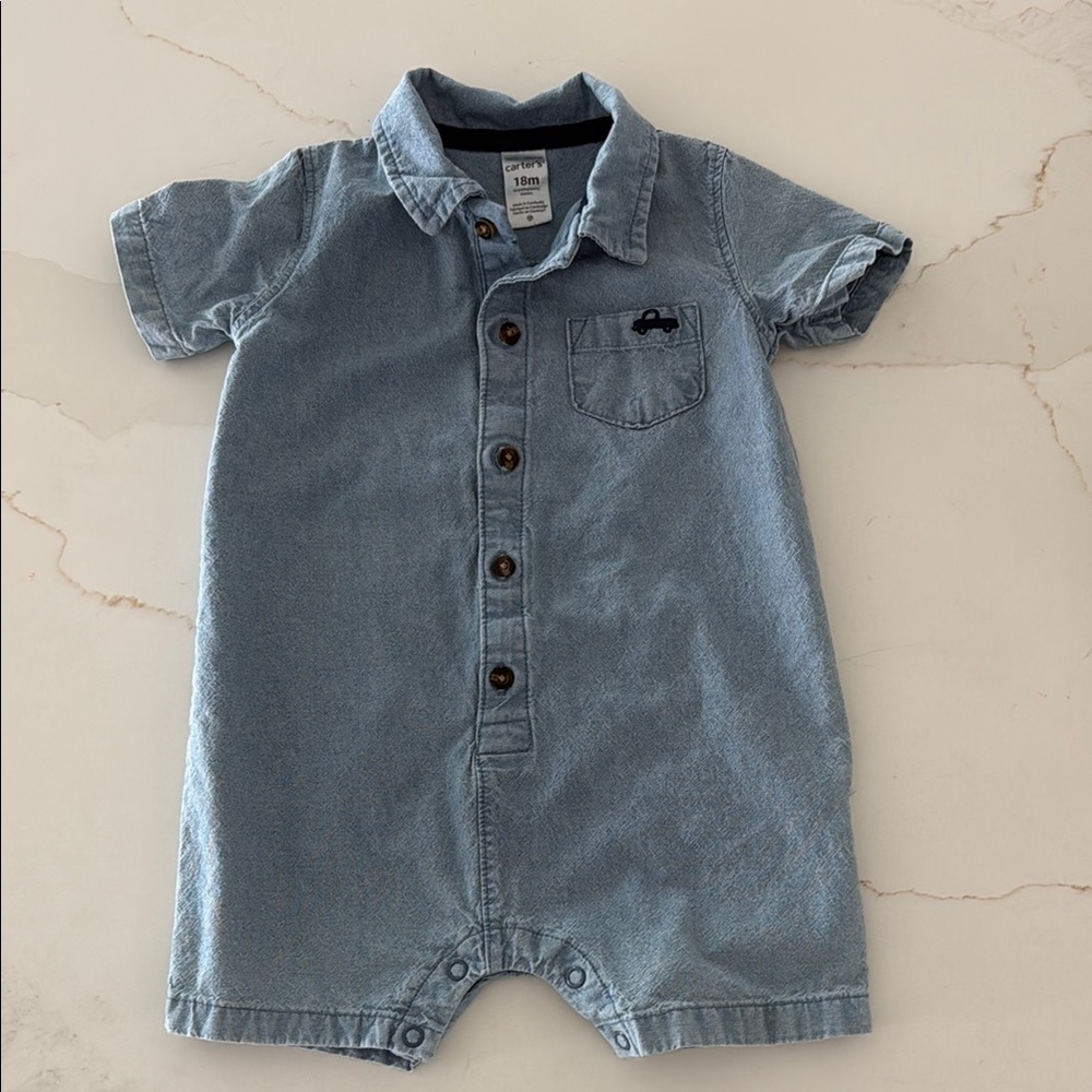 Blue Denim Baby Romper